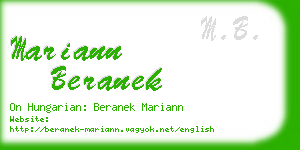mariann beranek business card